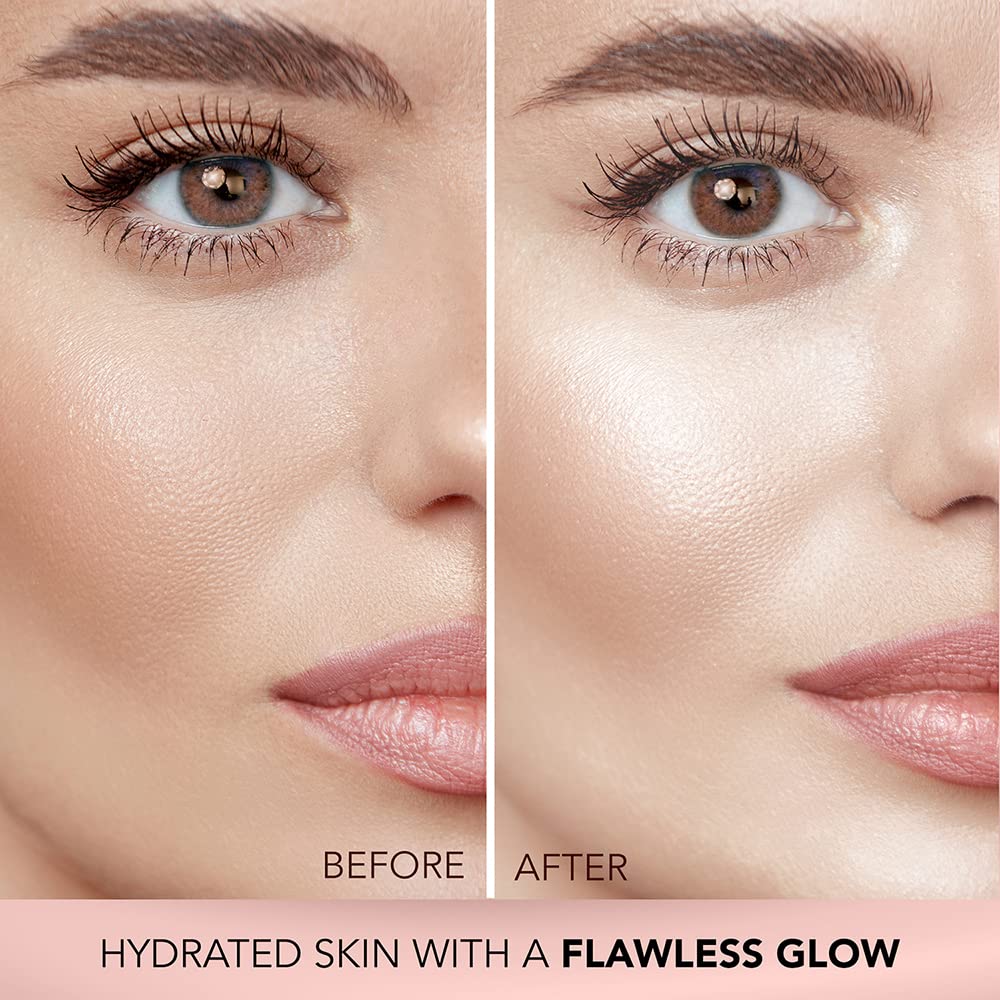 Faces Canada Strobe Cream Rose Gold swatch on skin demonstrates dewy finish
