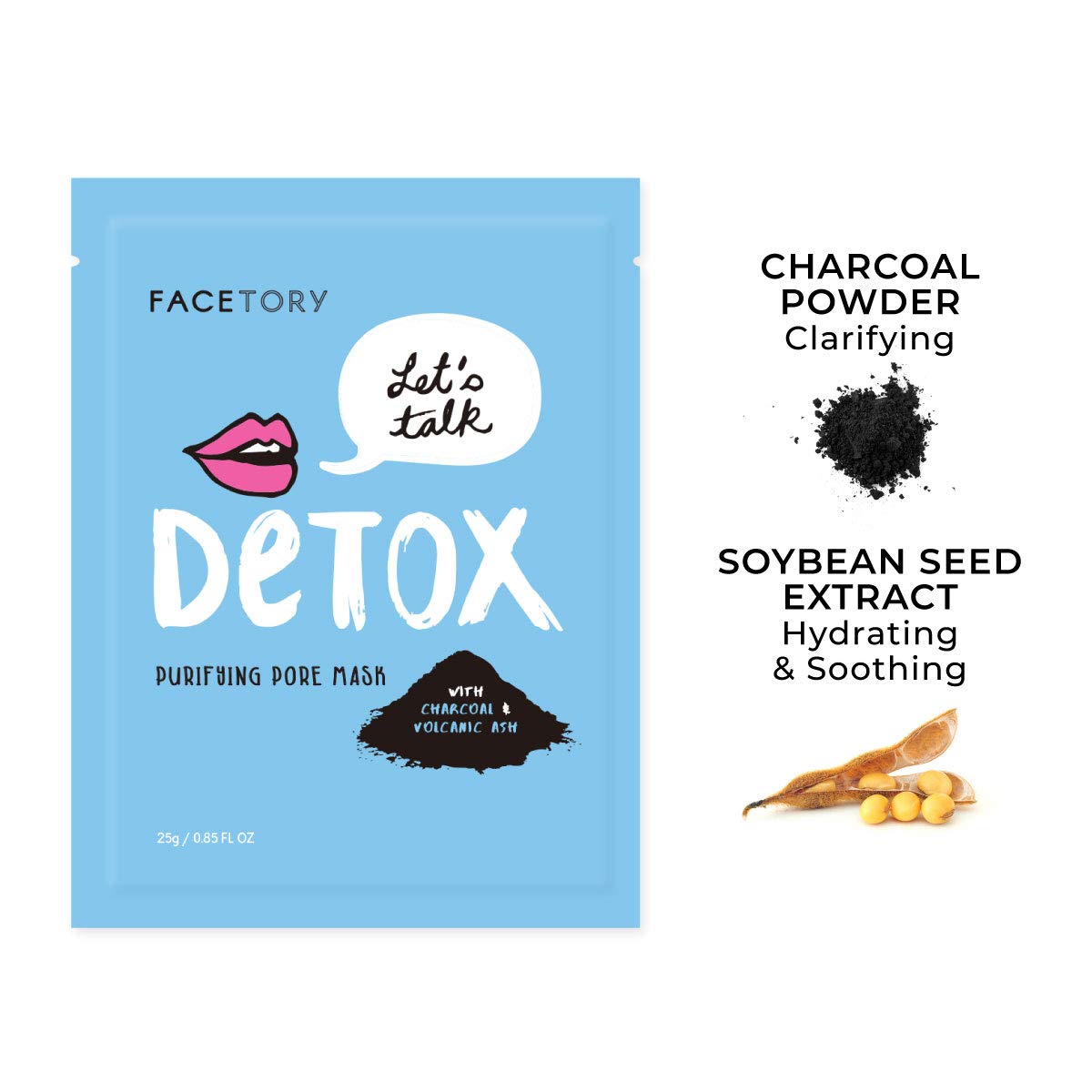 FACETORY collection mask set moisturizes dry areas for softer skin.