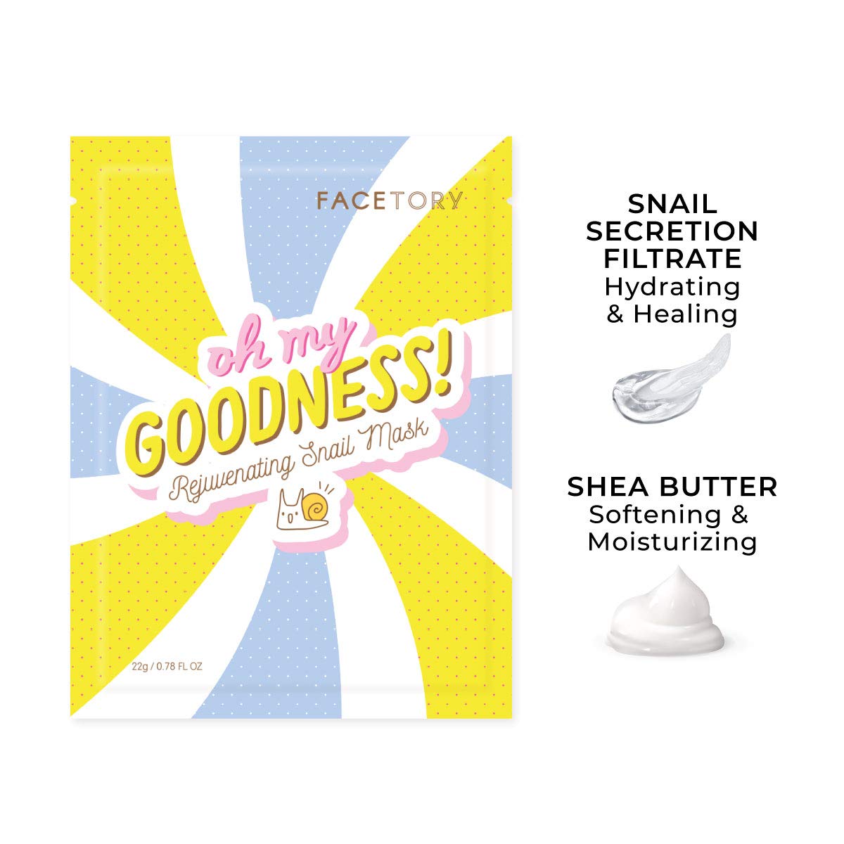 FACETORY mask collection application close-up shows a cooling, comfortable fit.