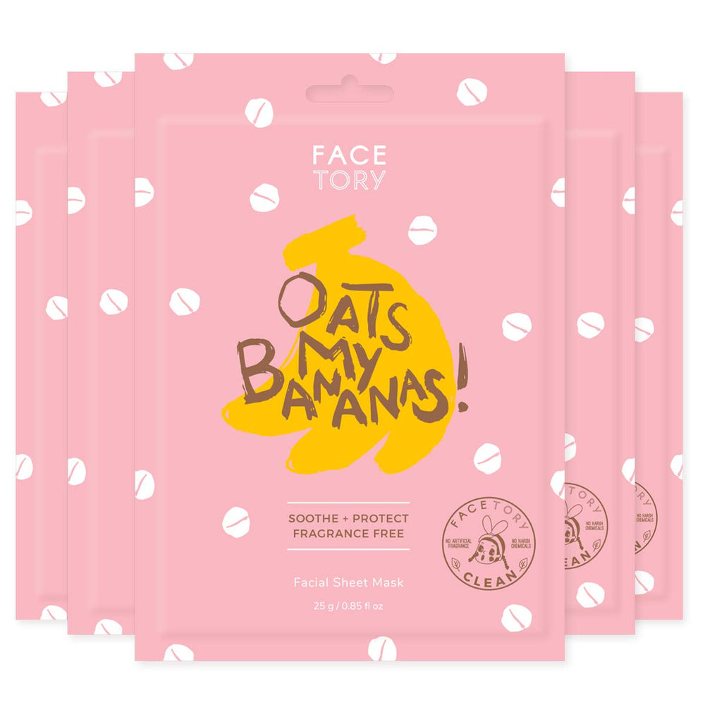 FACETORY Oats My Bananas mask pack hero image for radiant, hydrated skin.