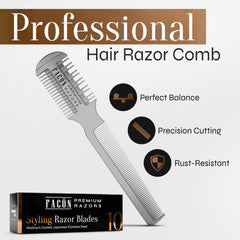FACON Razor Comb Pro Use shows in-action precision for clean cuts