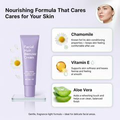 Facial Hair Removal Cream skin-softening formula keeps skin comfortable after use