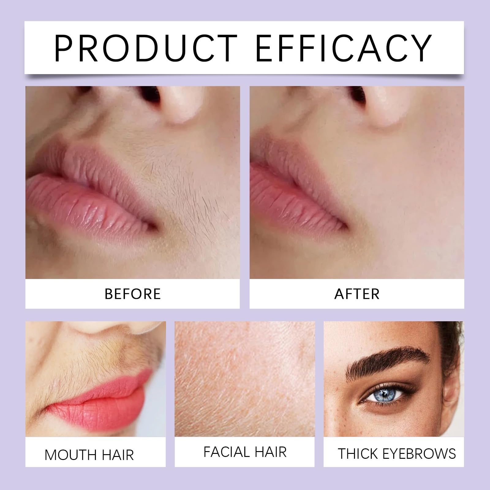 Facial Hair Removal Cream 6-8 minute timer yields quick, painless results