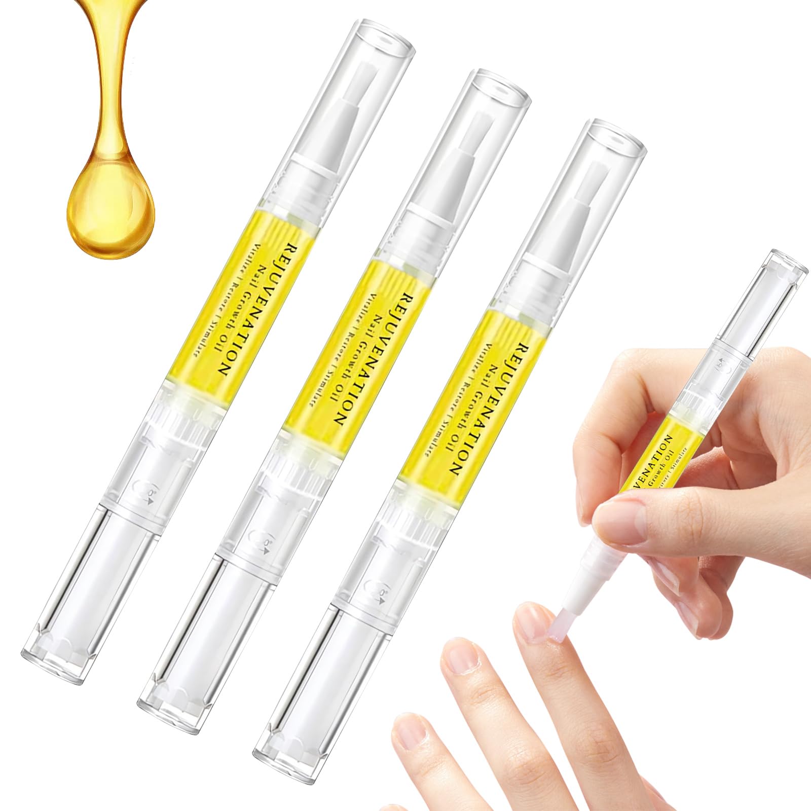 FACISACO Brother Nail Growth Oil tube application showing precise nourishment for nails
