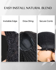 FACMOOD glueless wig cap closeup highlights breathable cap and secure fit