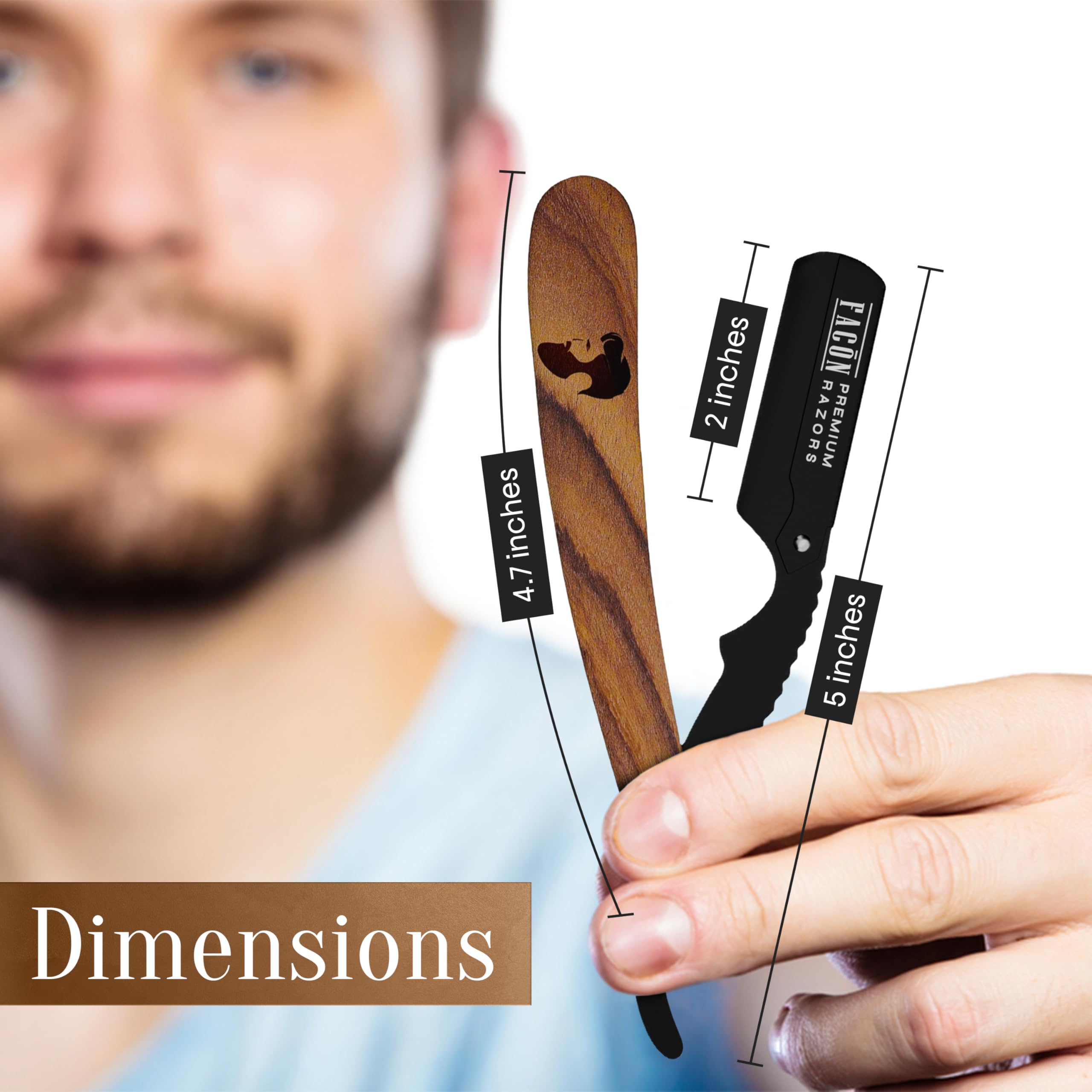 FACON barber-grade precision enables smooth glides across the skin.