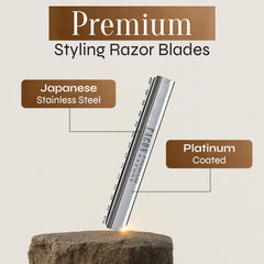 FACON platinum Japanese stainless steel blades sparkle, offering durable performance for long sessions.