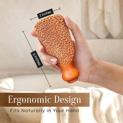 FACON terra-cotta pumice stone porous surface highlights long-lasting natural exfoliation