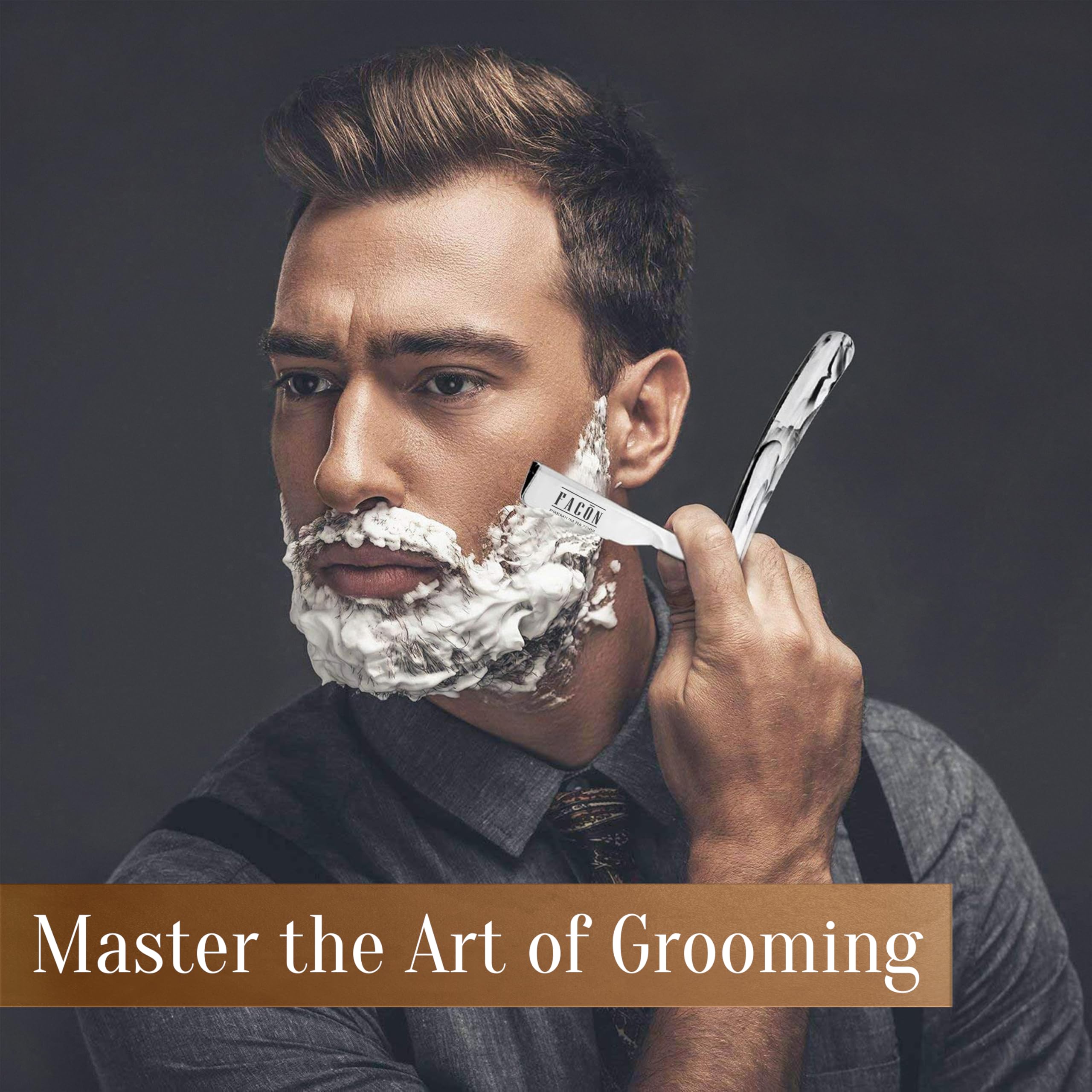 FACON straight razor kit gift box for premium grooming.