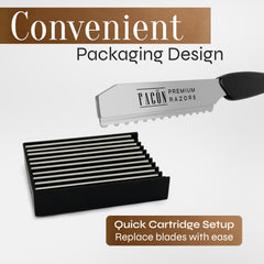 FACON styling razor combs compatibility image shows seamless fit for thinning and texturizing.