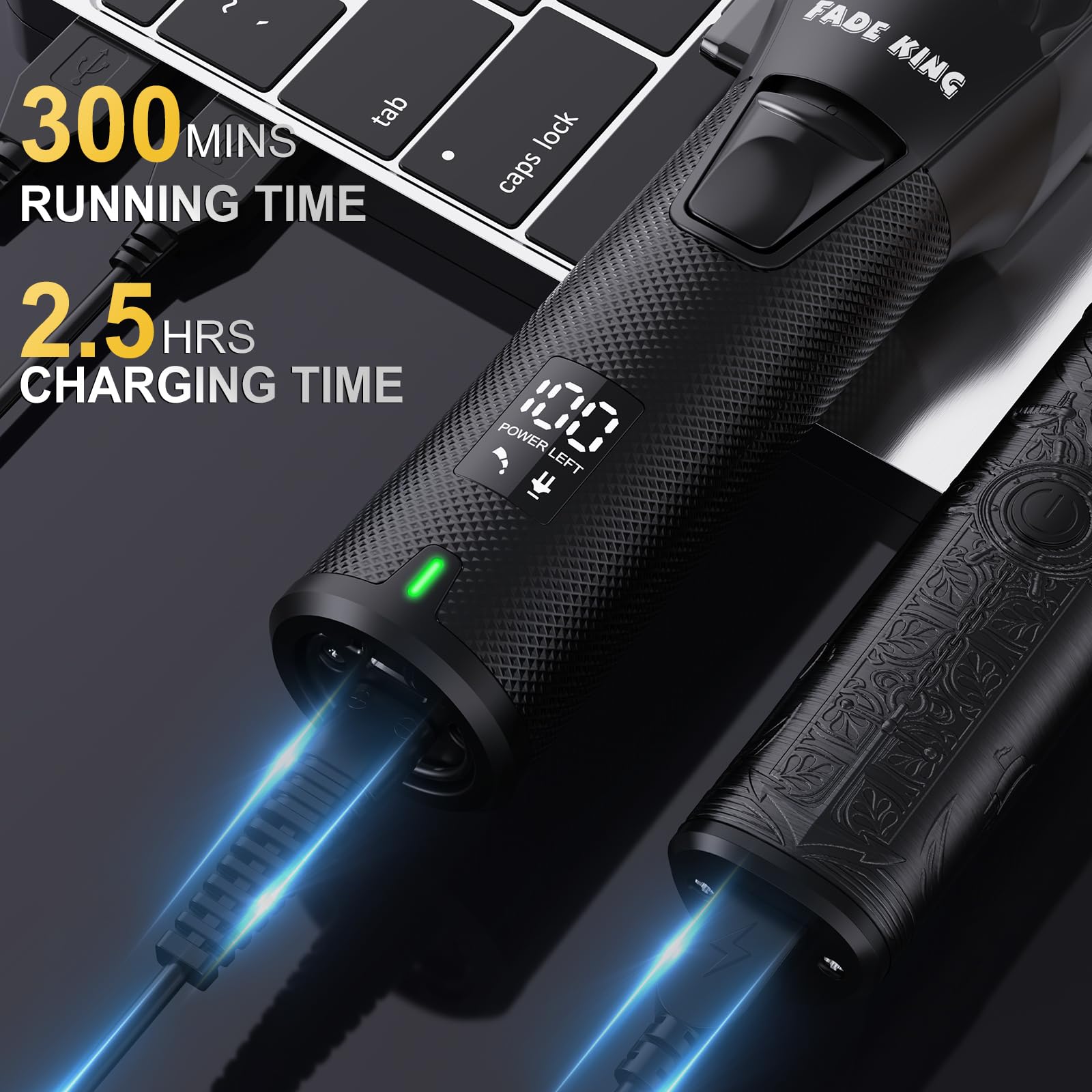 FADEKING nose hair trimmer attachment shown for detailed grooming.