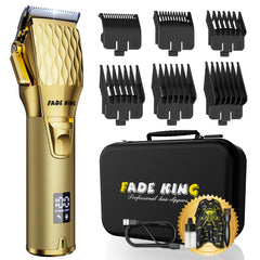 FADEKING professional hair clippers in gold with precision blades for clean fades at home or salon.