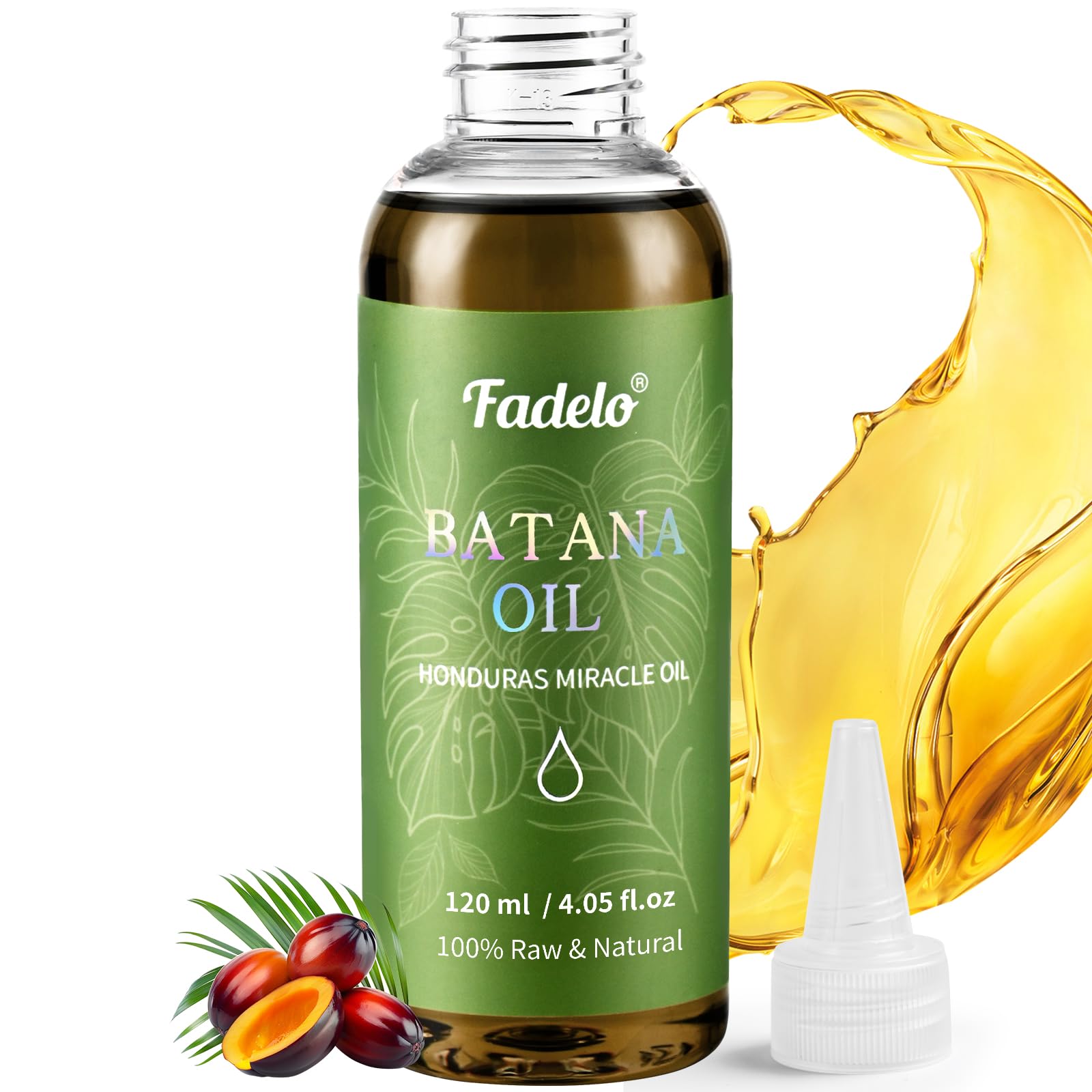 Fadelo Batana Oil bottle closeup—pure, natural scalp nourishment for healthy hair
