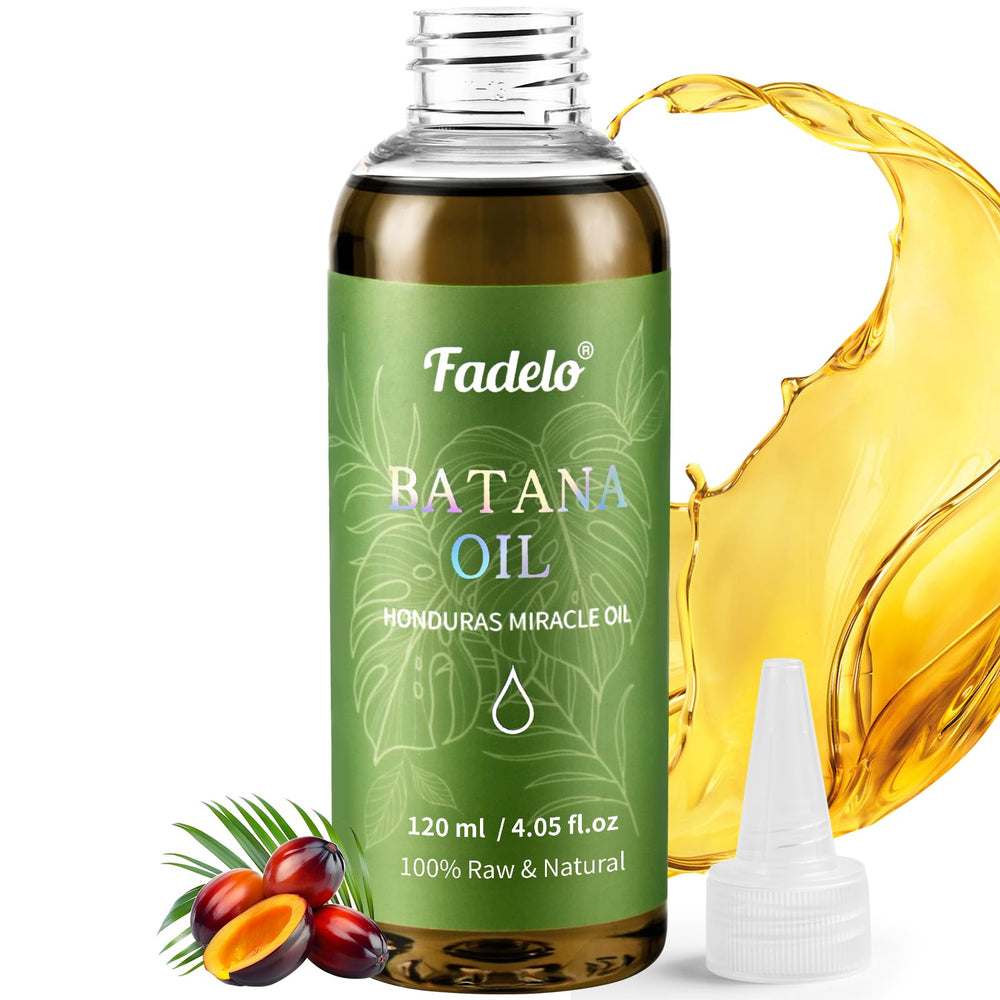 Fadelo Batana Oil bottle closeup—pure, natural scalp nourishment for healthy hair