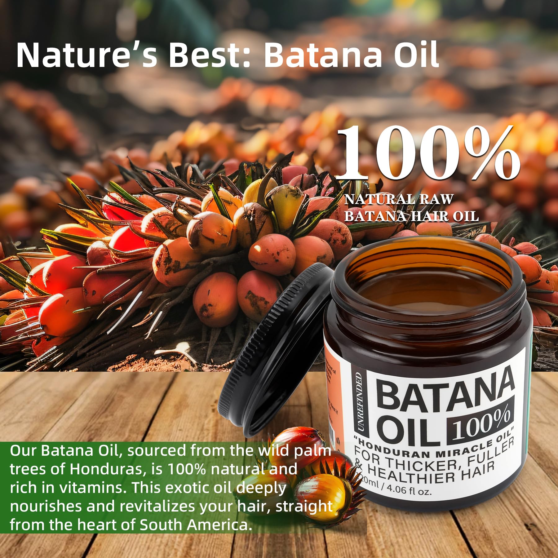 Fadelo Batana Oil label highlights 100% unrefined formula.
