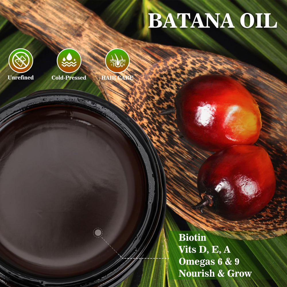 Fadelo Batana Oil 4oz bottle displayed for weekly hair treatment.