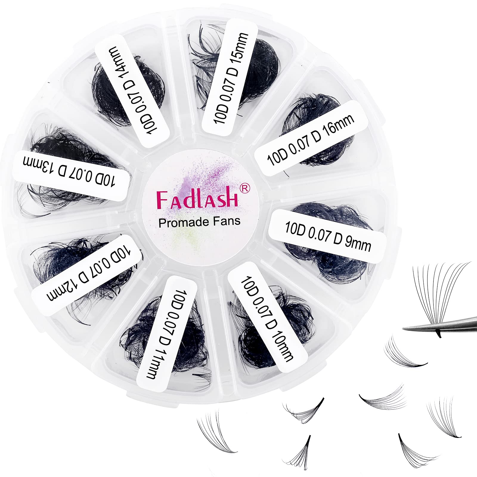 FADLASH 1000 fans tray closeup shows dense volume for faster sets.