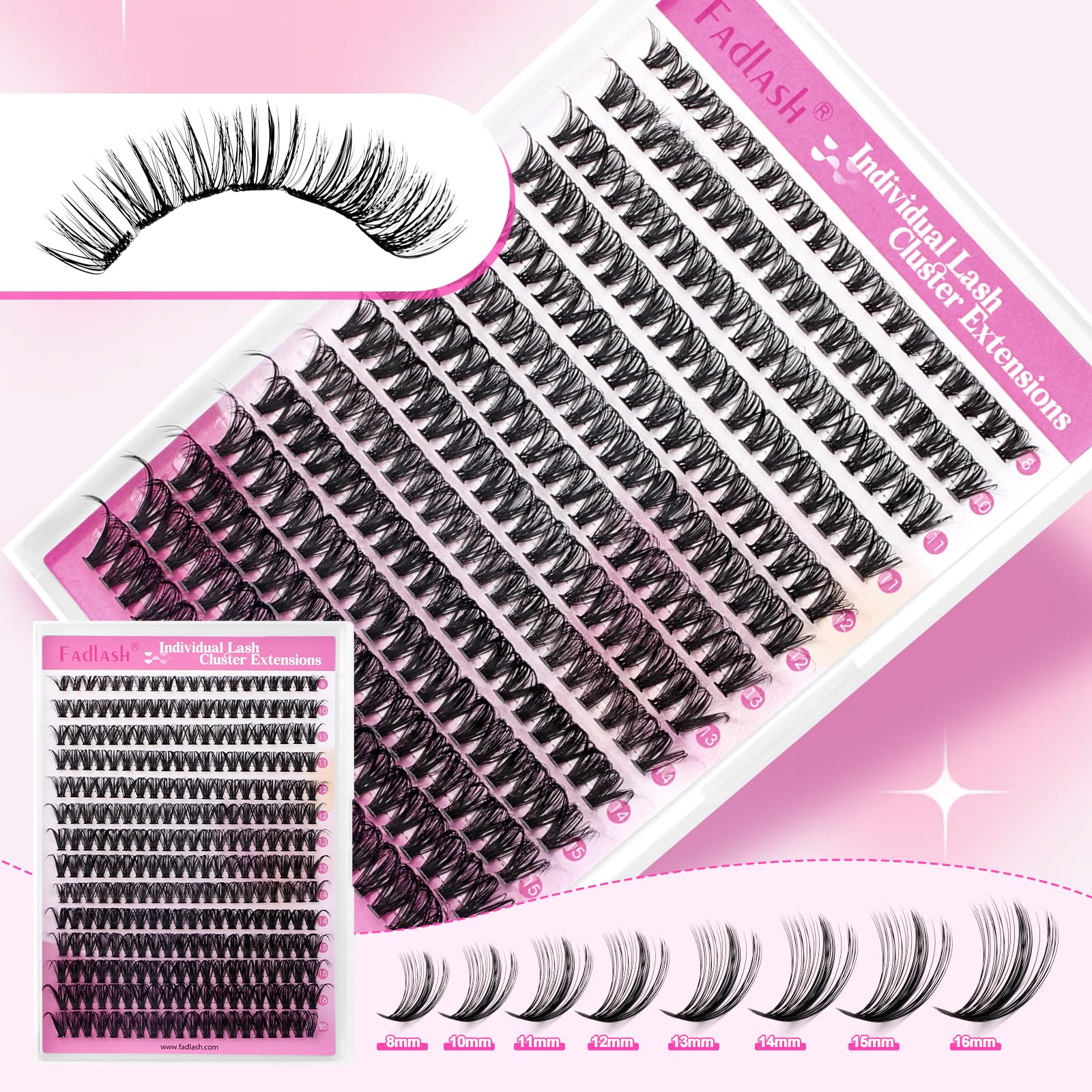 FADLASH application tweezers with lash clusters for precise home use