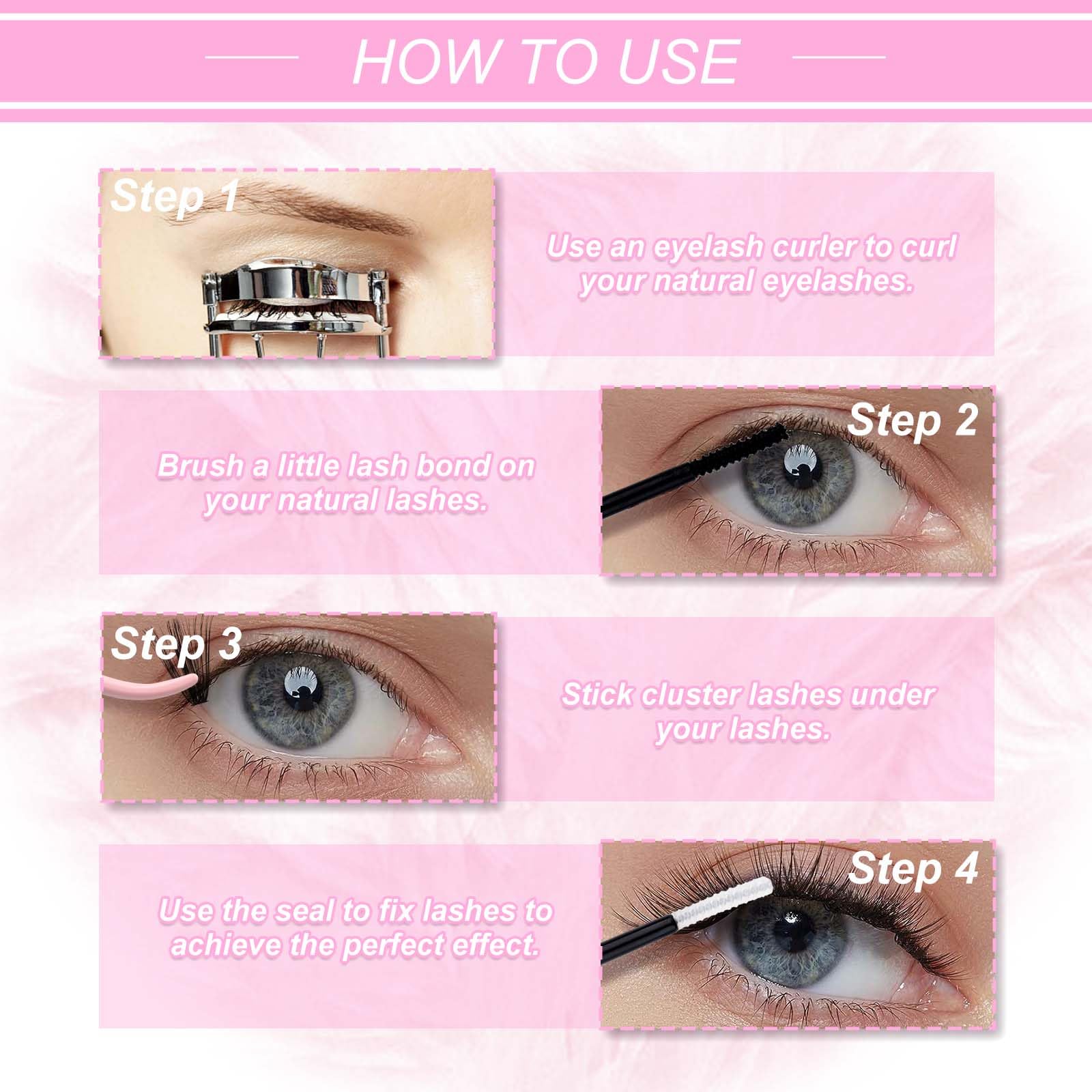FADLASH diy eyelash-extension step-by-step guide visual