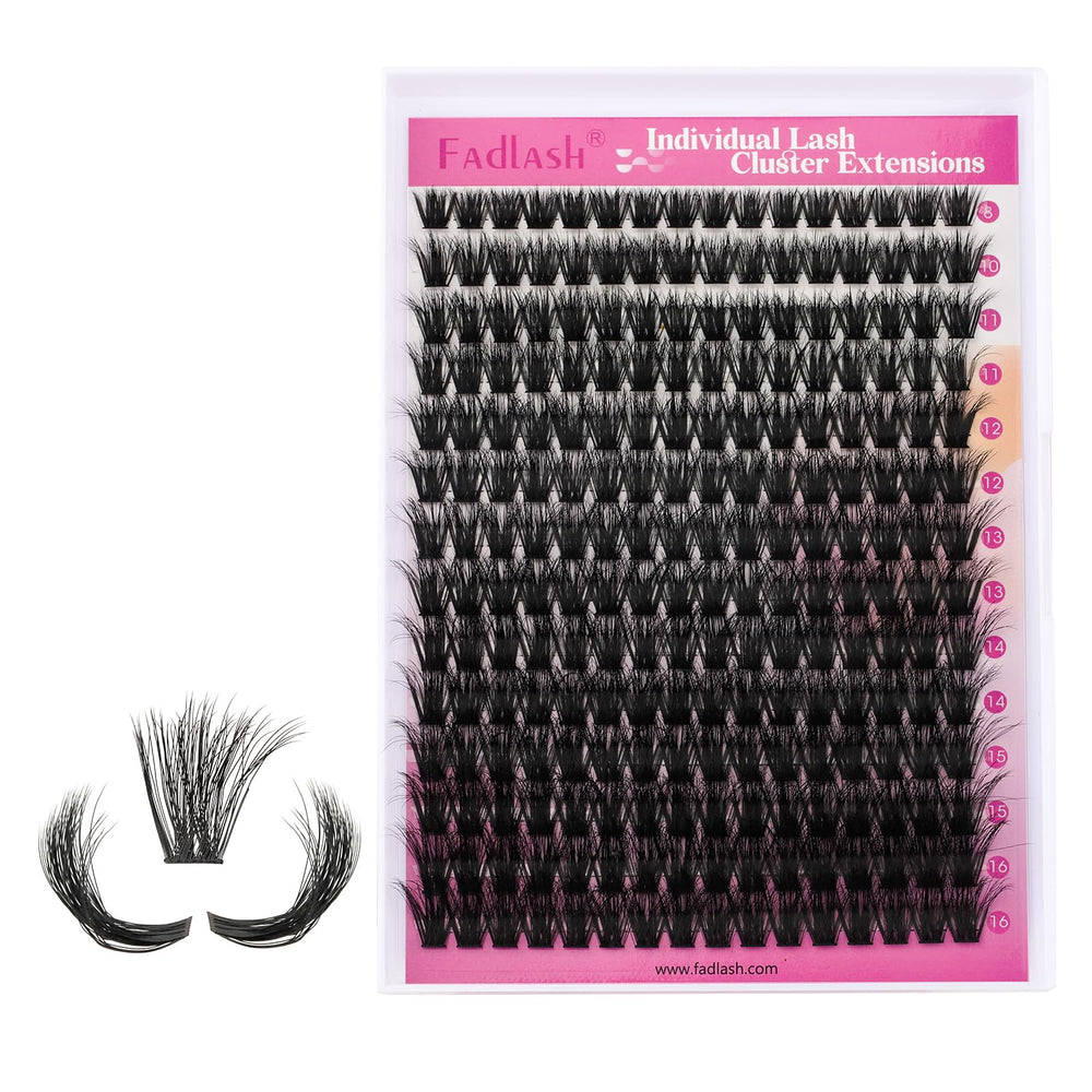 FADLASH Lash Clusters packaging detail highlights ready-to-use strips for at-home beauty