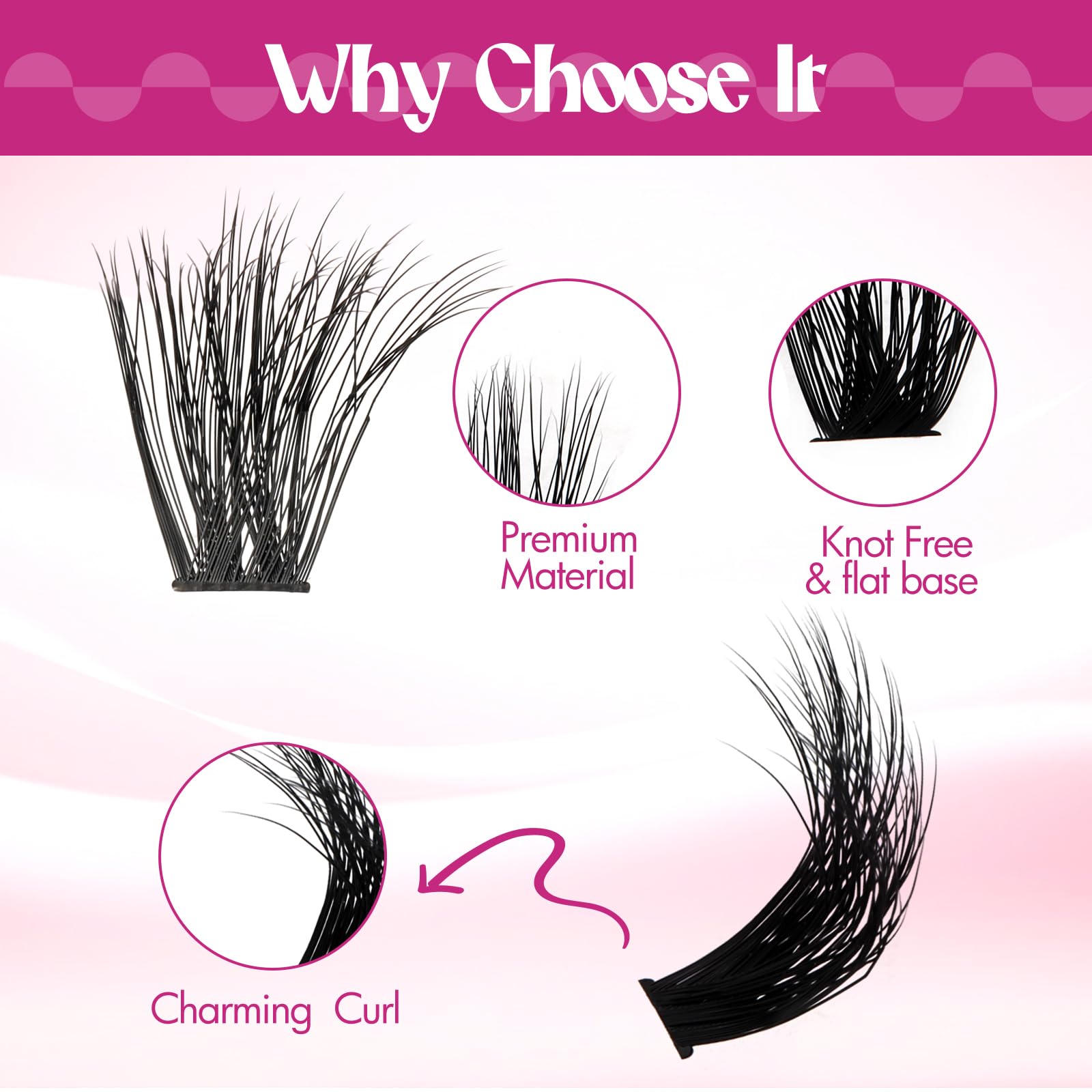 FADLASH Lash Clusters soft materials close-up convey premium quality and comfort