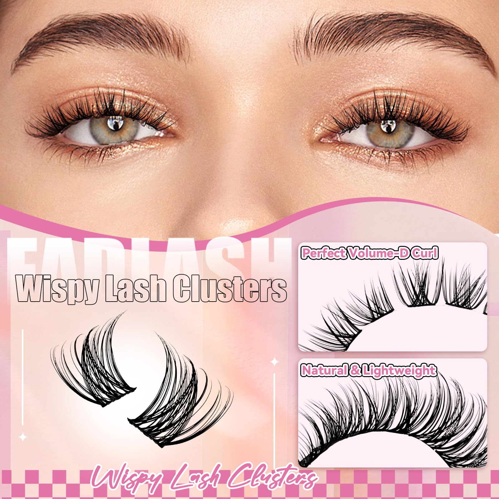 Pestañas FADLASH individuales naturales, 168 piezas para acabado discreto