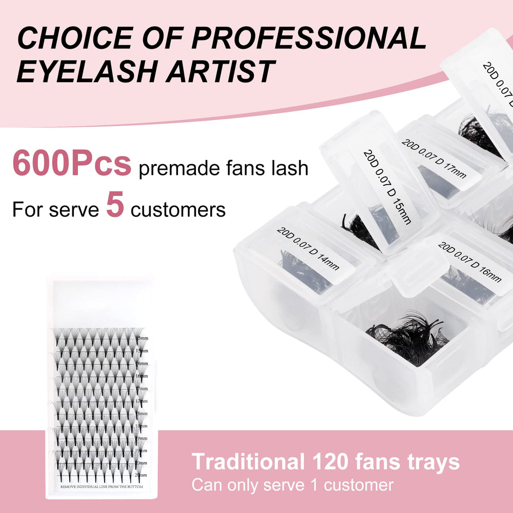 FADLASH premade fans aid faster lash extensions process for technicians.