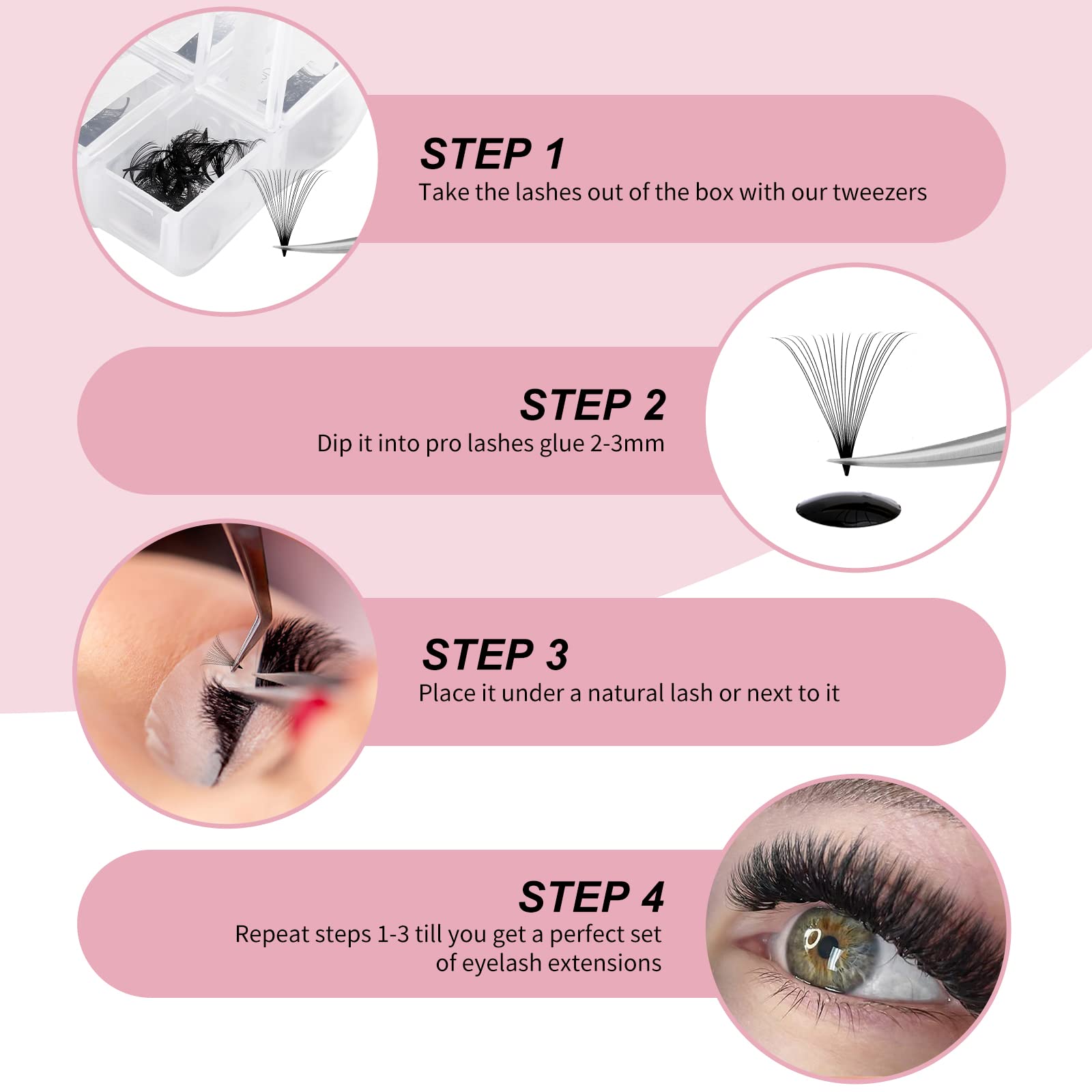 FADLASH 20D fans enable natural, hybrid, and wispy lash looks.