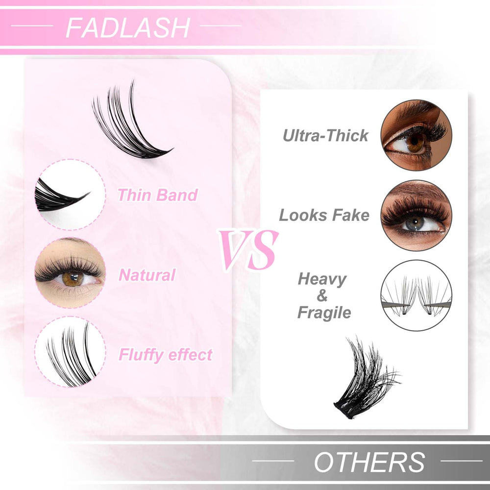 FADLASH sharpening technology detail illustrating realistic lash extensions