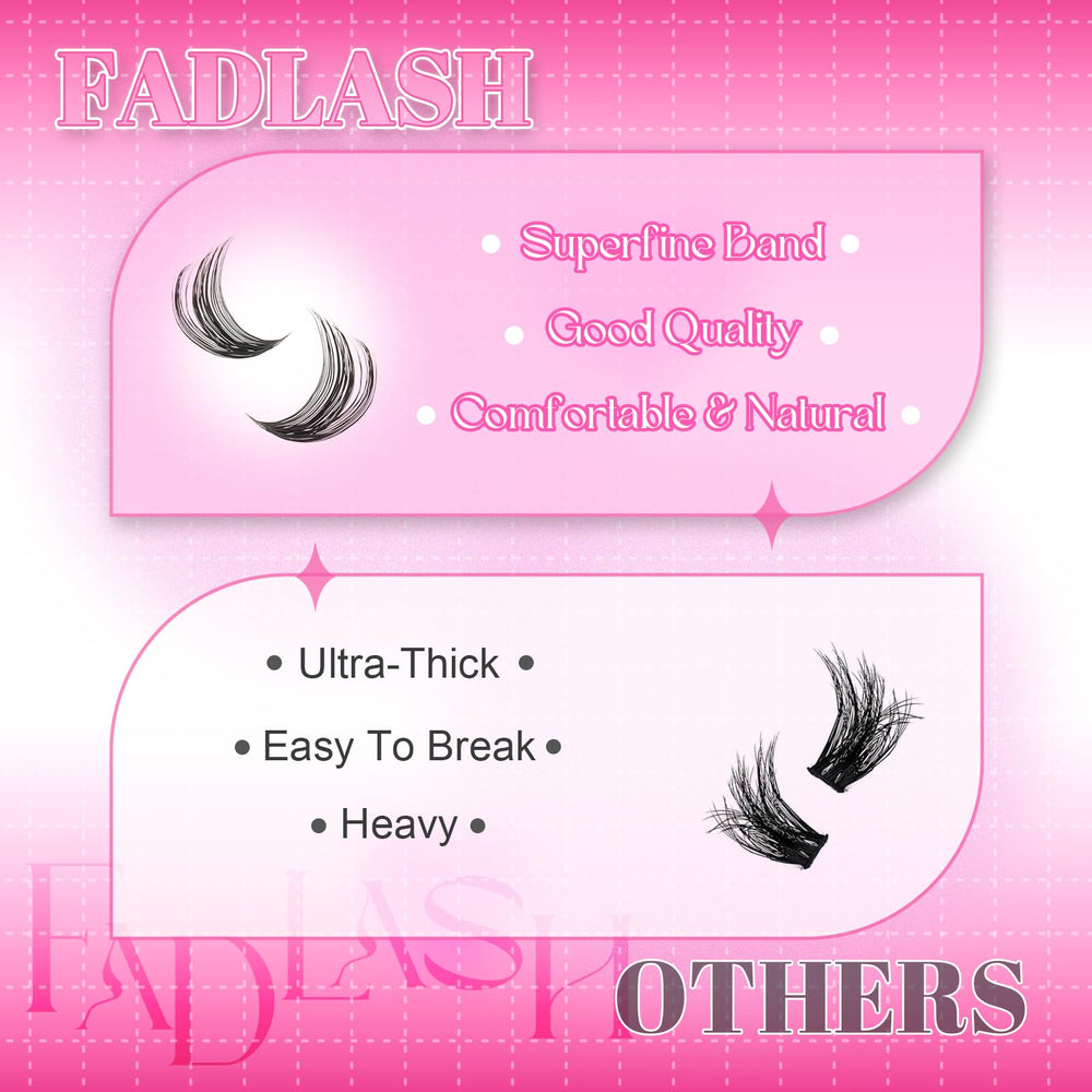 FADLASH cluster lash clusters on hand to show scale and easy handling