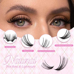 FADLASH wispy lash clusters with soft band for natural daily enhancement