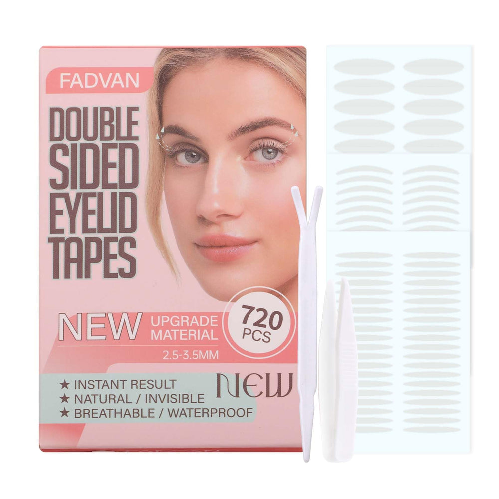 FADVAN double-sided eyelid tape pack 720pcs for practice and everyday use.
