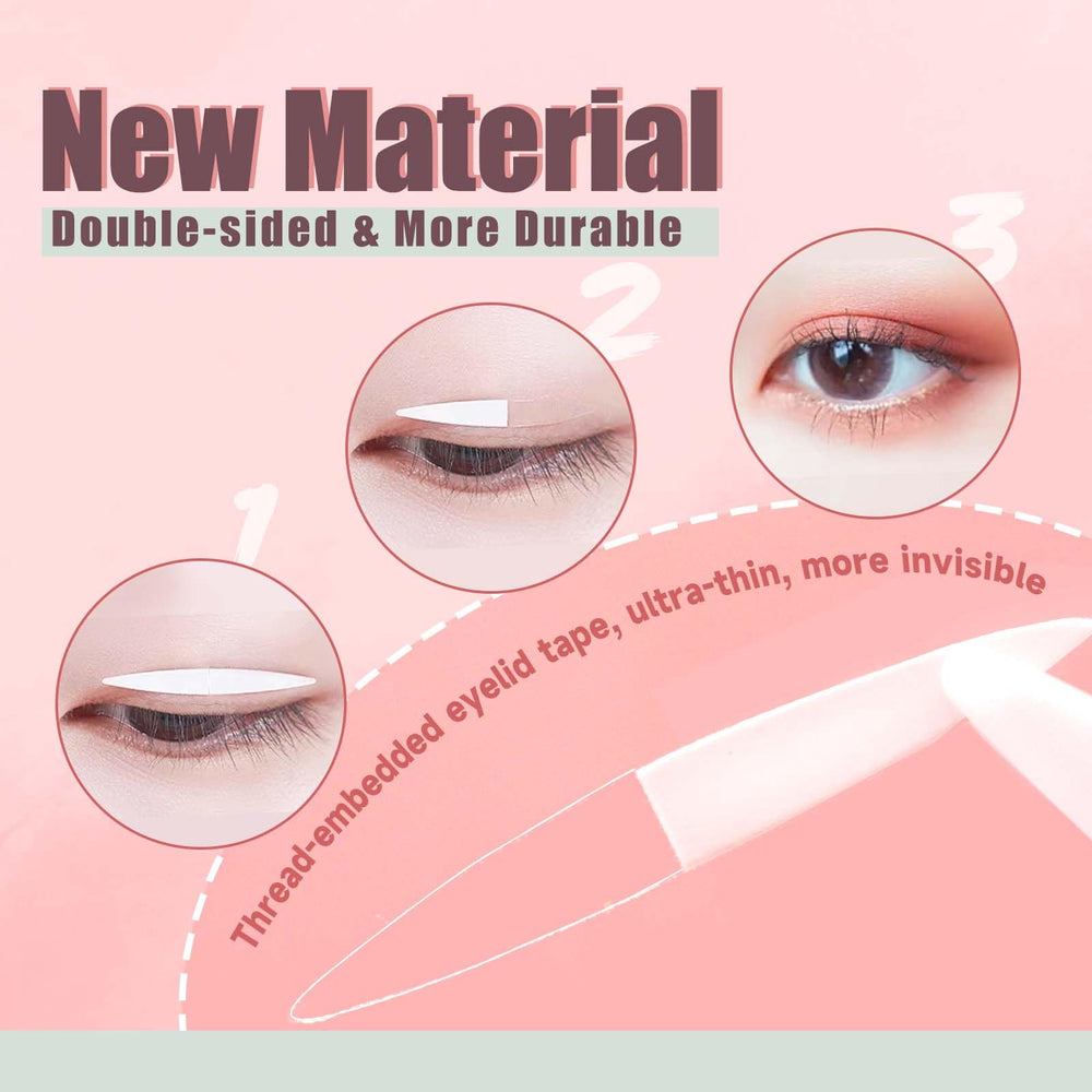 FADVAN embedded eyelid tape blends with skin for a natural look.