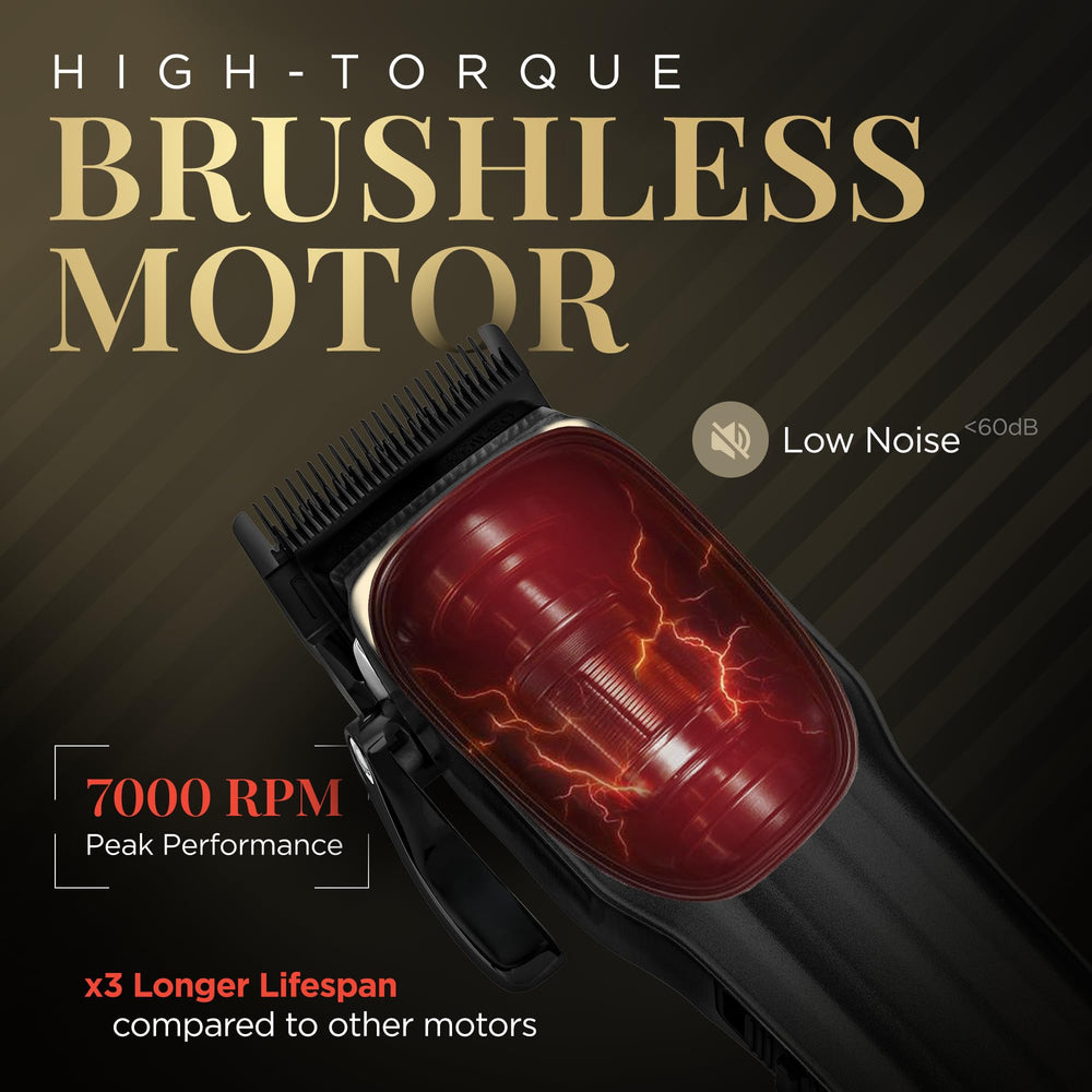 Fagaci Fusion cordless clipper with taper blade for natural edge shaping.