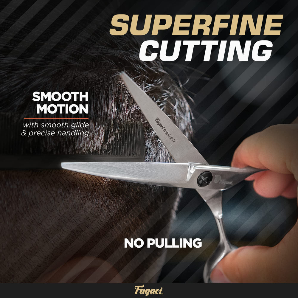 Fagaci hair shear comfortable handle design aids steady grip during grooming sessions