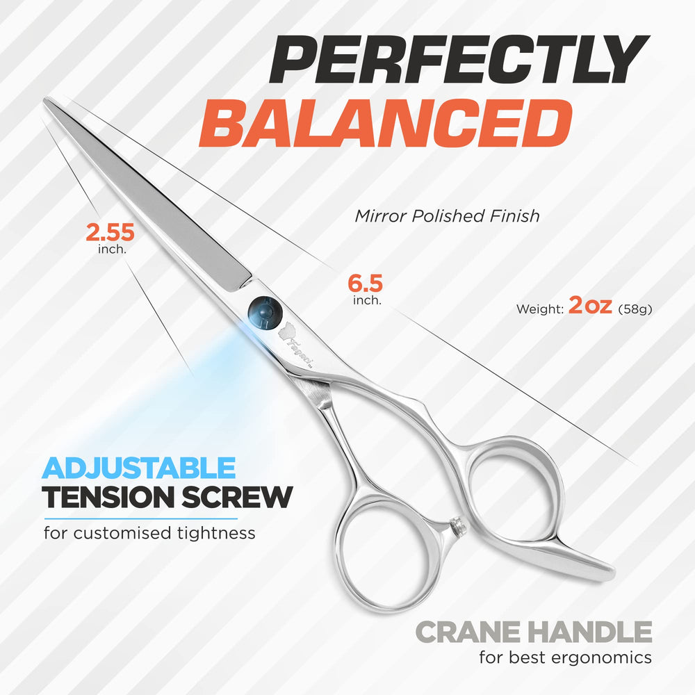 Fagaci hair shears quality steel polished screw for smooth motion