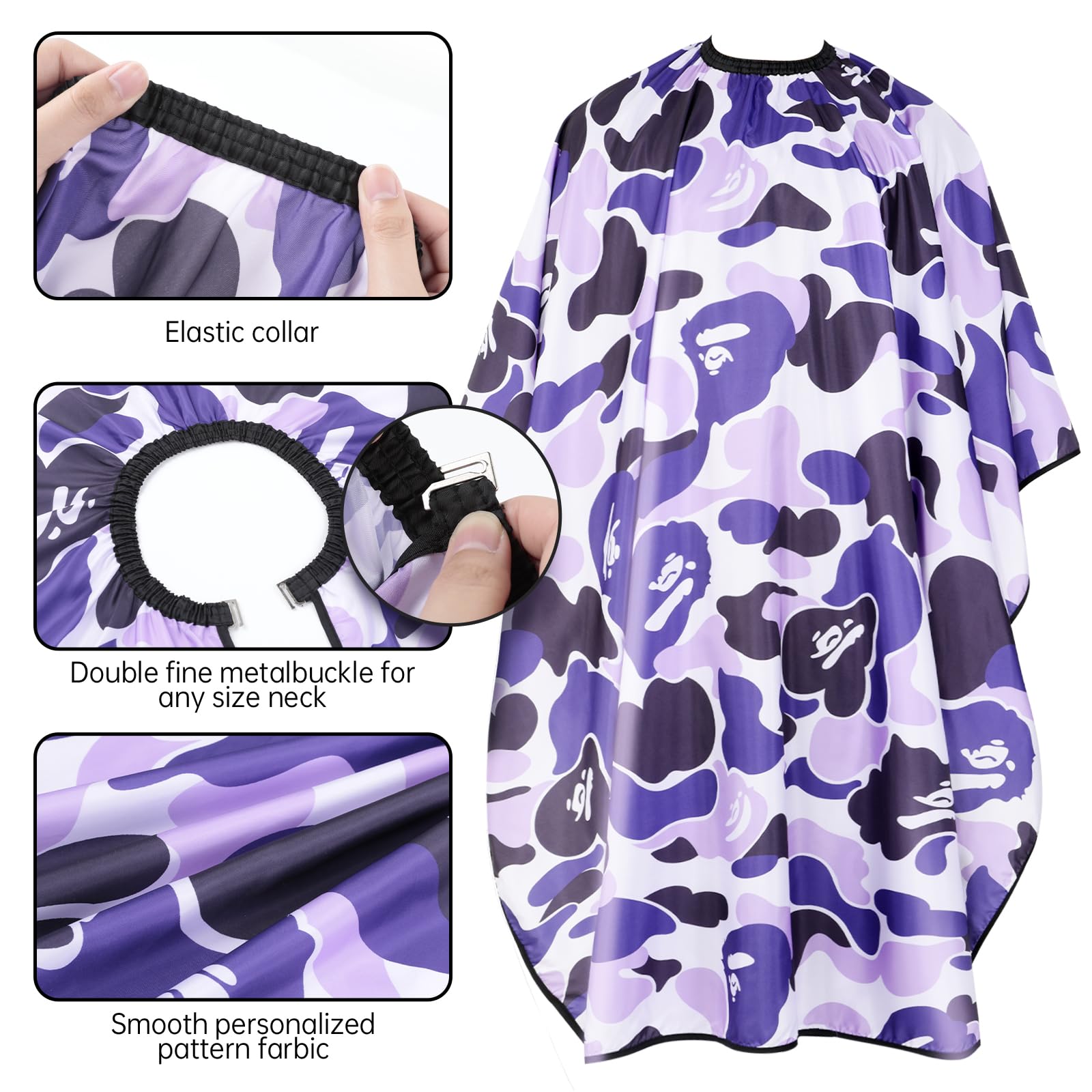 FaHaner barber cape waterproof material close-up highlights lightweight, durable fabric for easy cleanup