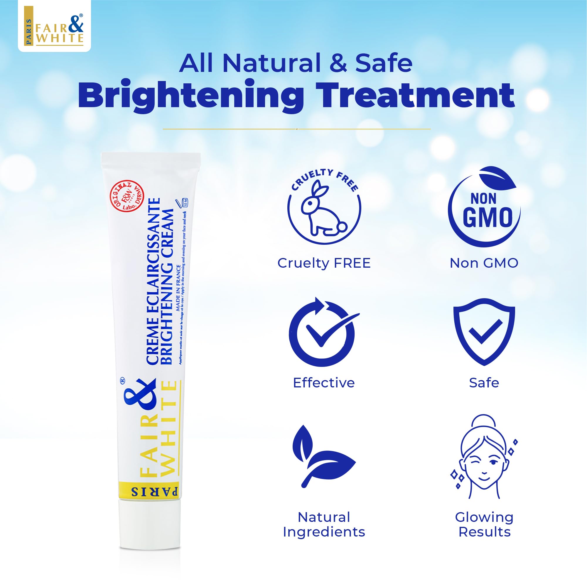 Fair and White Original Skin Brightening Cream soft lighting emphasizes premium skincare appeal