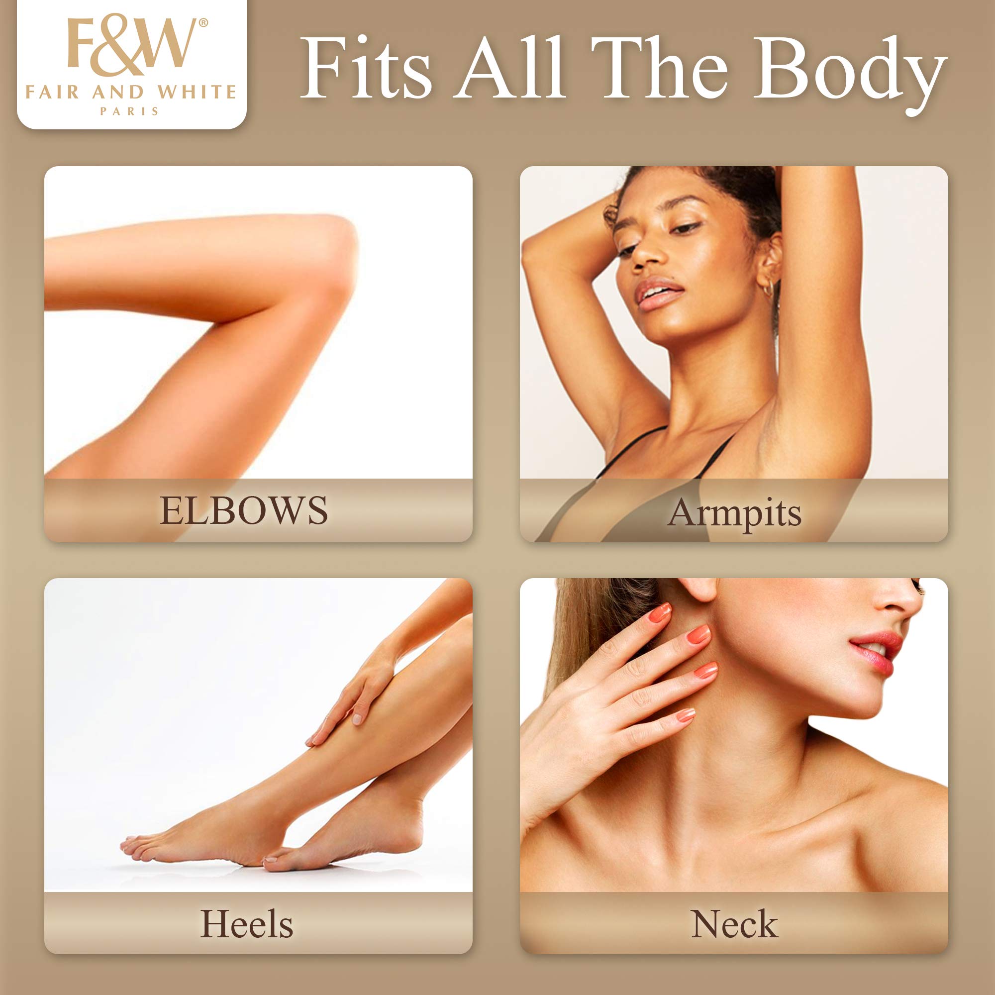 FAIR & WHITE 2 Gold lotion texture swirl highlighting silky absorption.