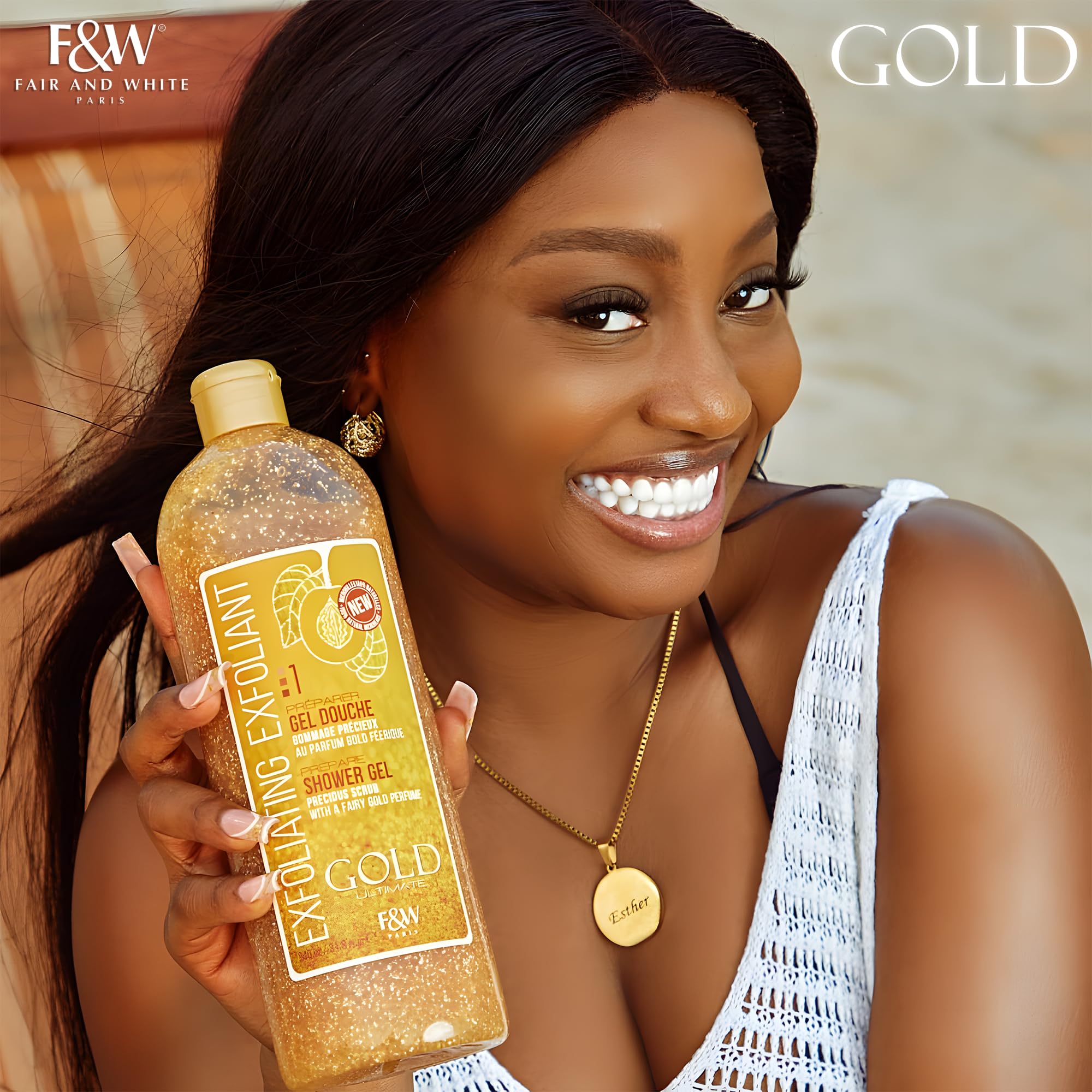 FAIR & WHITE Gold Precious Scrub exfoliating action on skin for improved texture