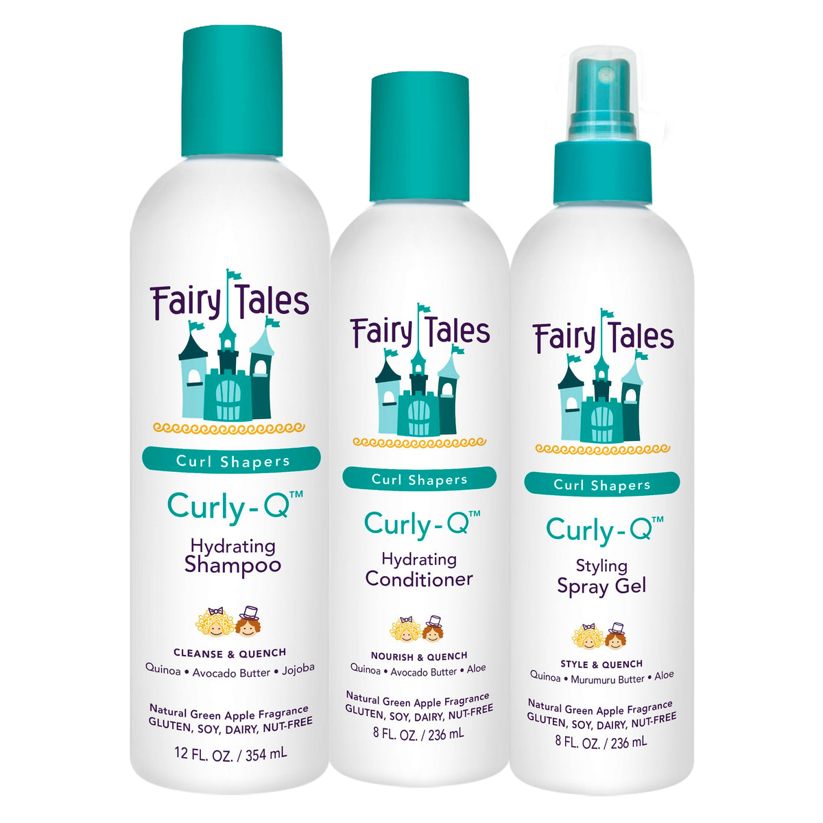 Fairy Tales Curly Q shampoo bottle enables gentle detangling for curly hair