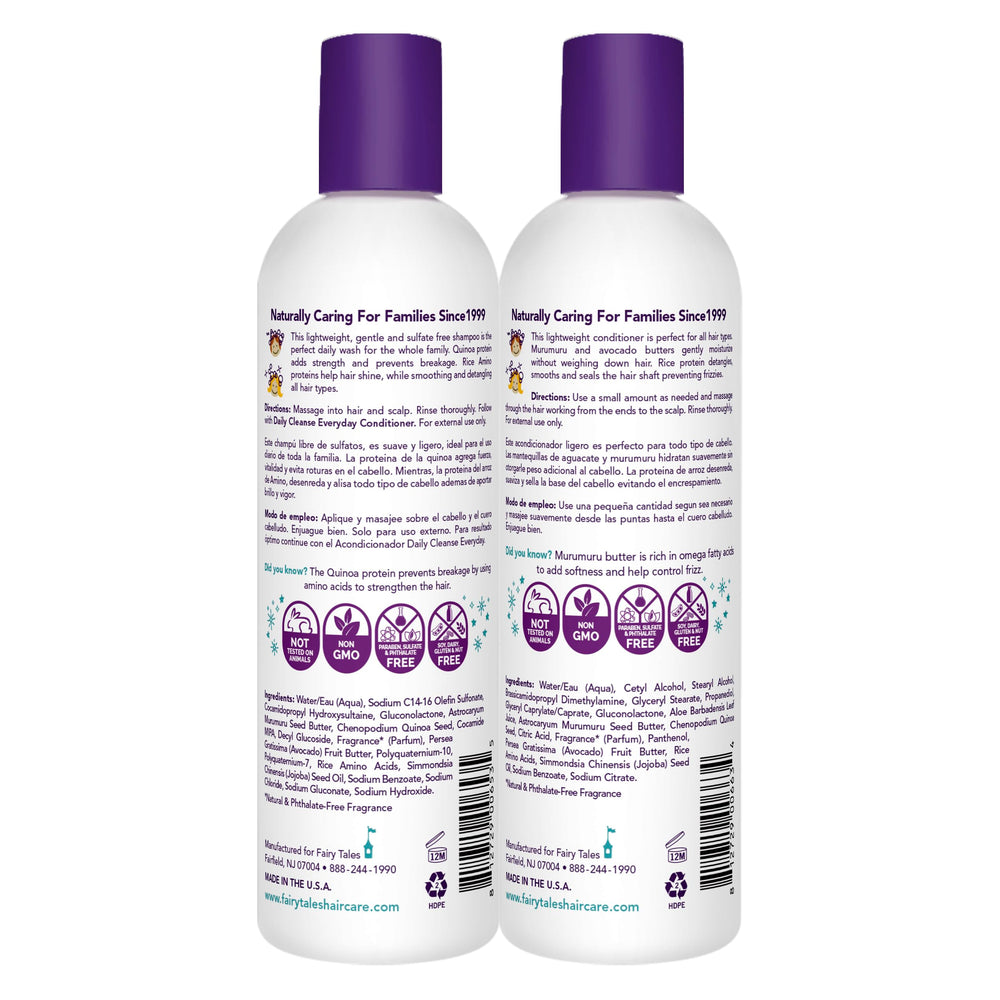 Fairy Tales daily cleanse kids hair after-use closeup shows tangle-free manageability