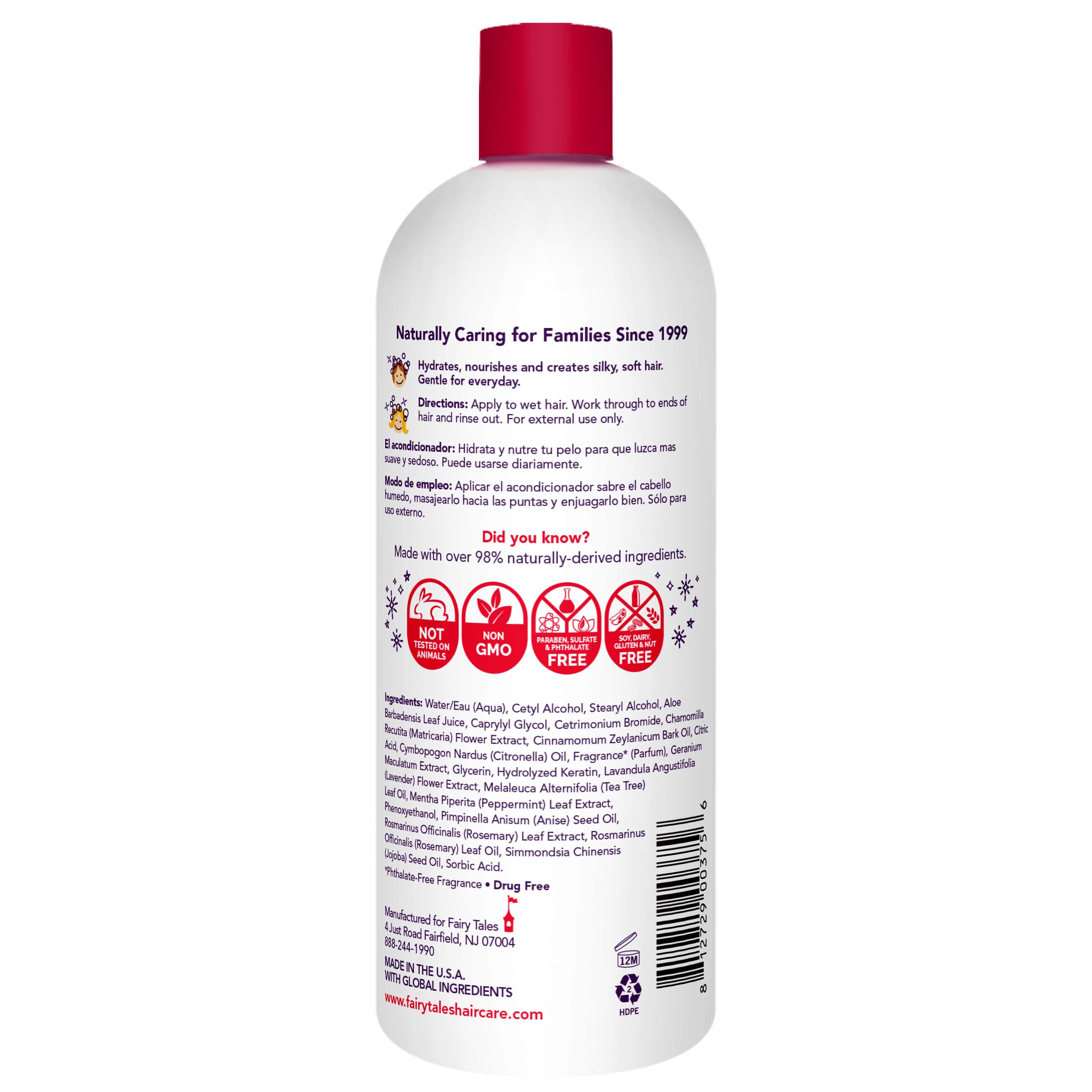 Fairy Tales Rosemary Repel conditioner used during kids' bath for detangling.