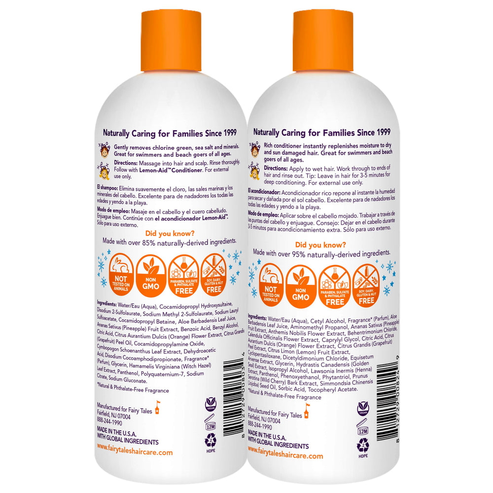 Fairy Tales Sun & Swim Conditioner 32oz bottle nourishes and detangles summertime hair.