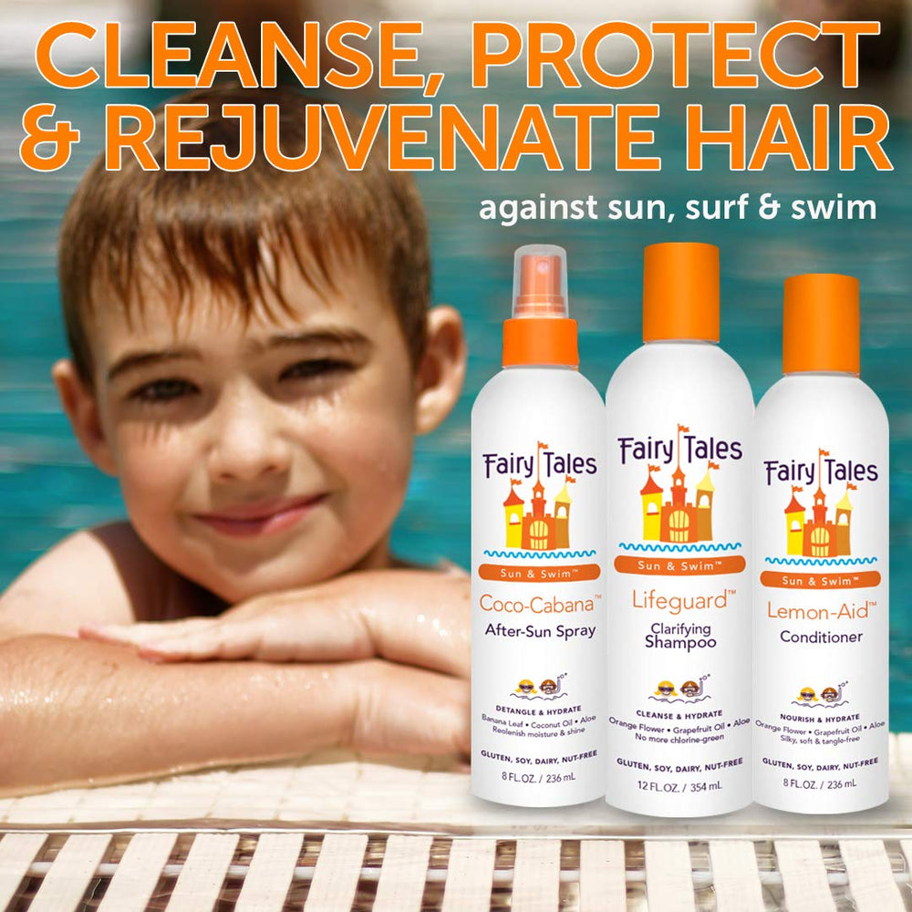 Fairy Tales Swim Conditioning Spray misting to refresh and hydrate hair