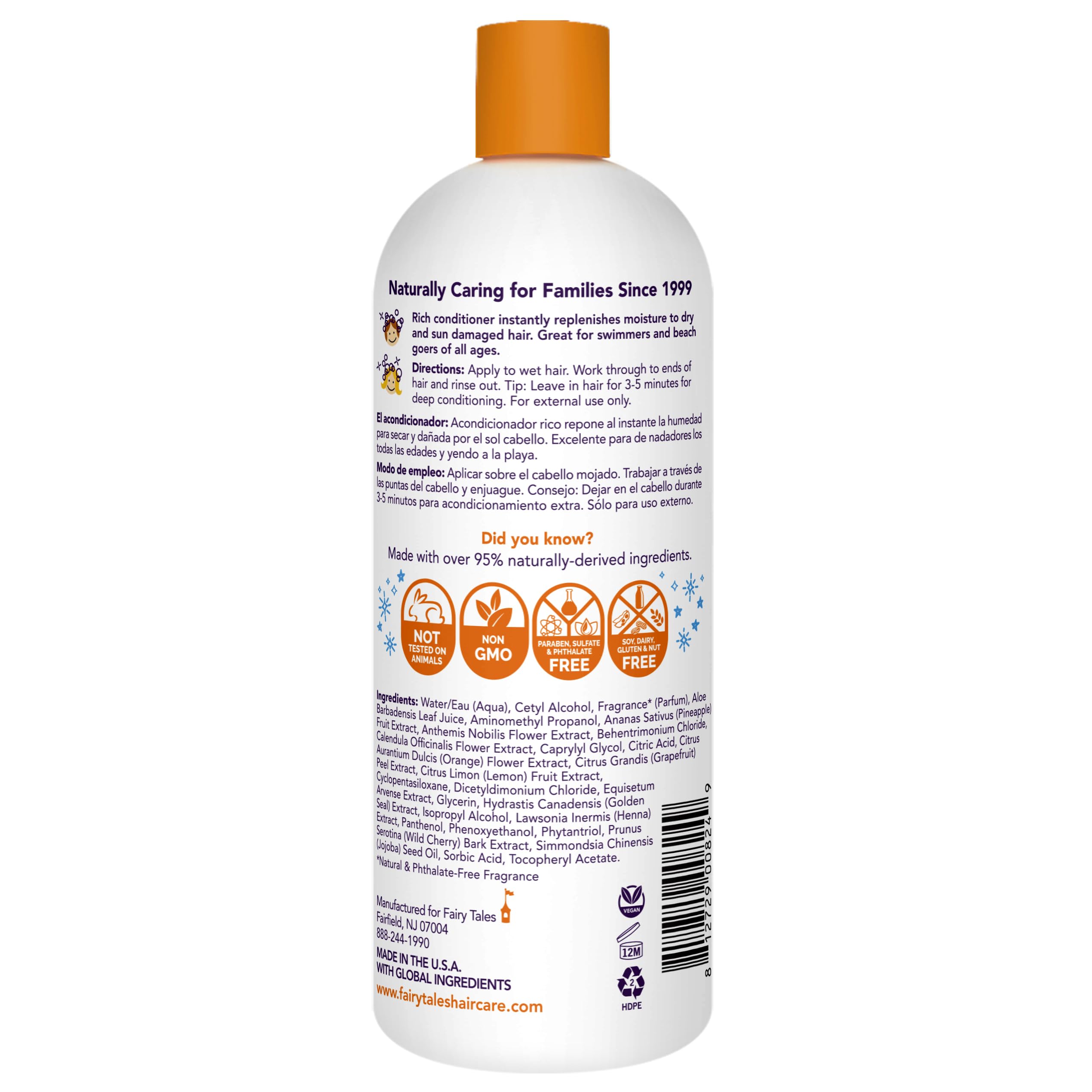 Fairy Tales Swimmer Conditioner applied to kid's hair for deep conditioning after swimming.