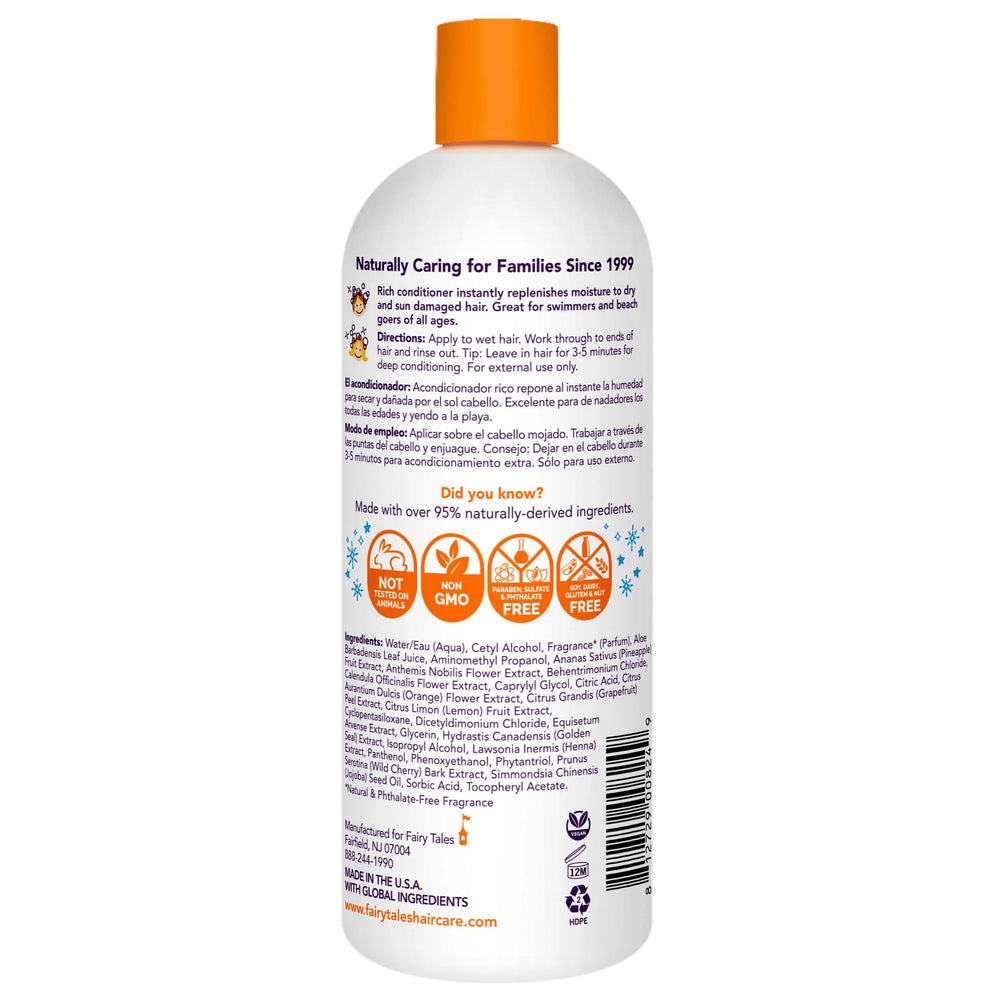 Fairy Tales Swimmer Conditioner applied to kid's hair for deep conditioning after swimming.
