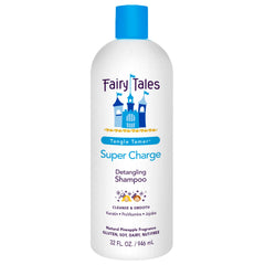 Fairy Tales Tangle Tamer bottle front shows detangling for unruly knots