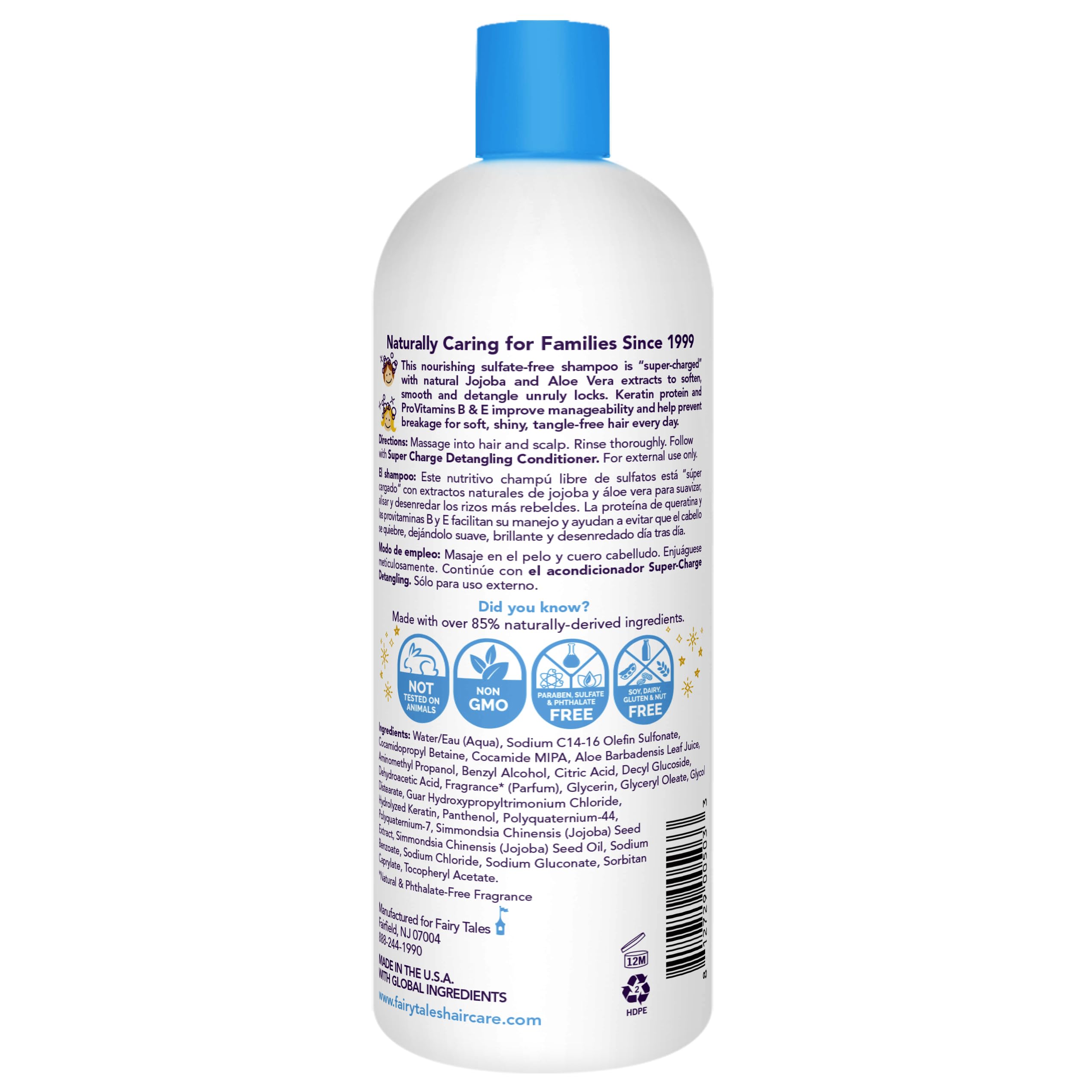 Fairy Tales Tangle Tamer label closeup highlights safe formula