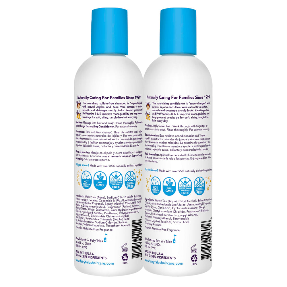 Fairy Tales Tangle Tamer shampoo lather for smooth, knot-free hair.